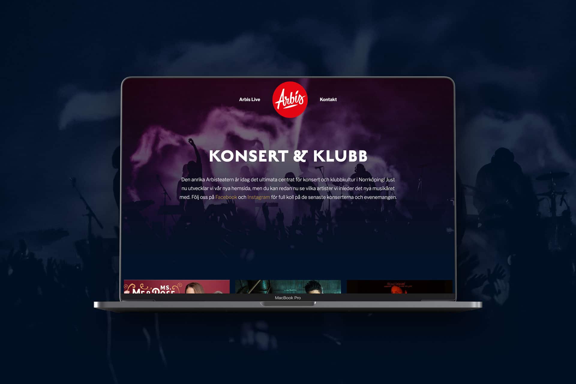 Ny hemsida till Arbis klubb och konsert i Norrköping